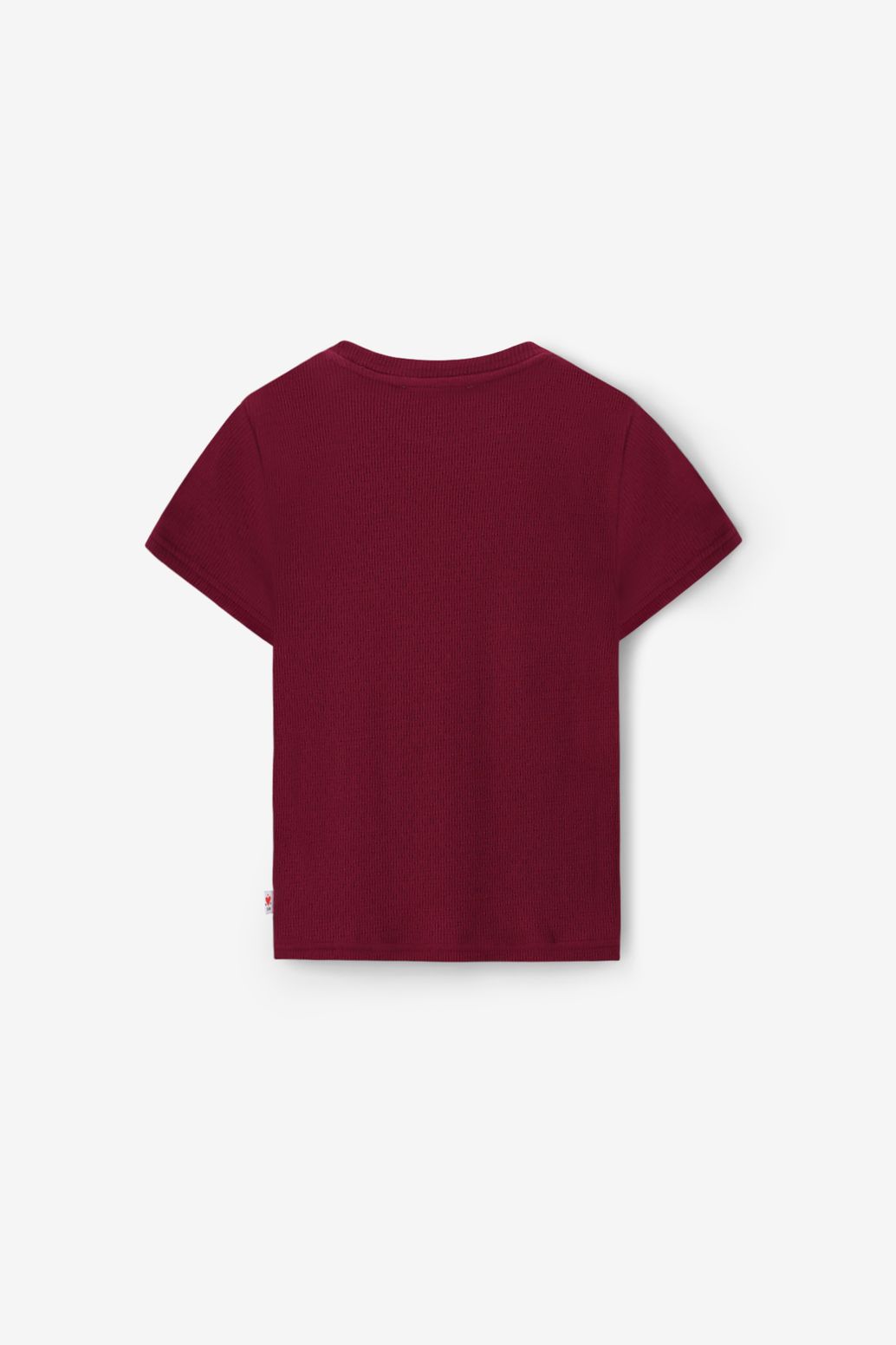 T-Shirt mit Stickerei-Detail - dunkelrot