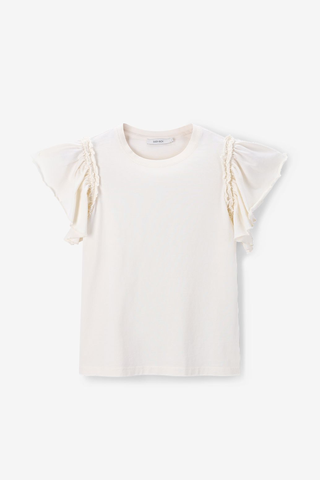 T-shirt avec volants - blanc