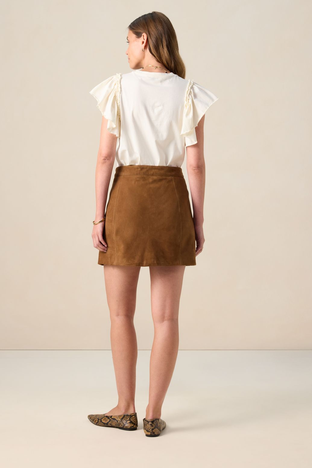 T-shirt avec volants - blanc