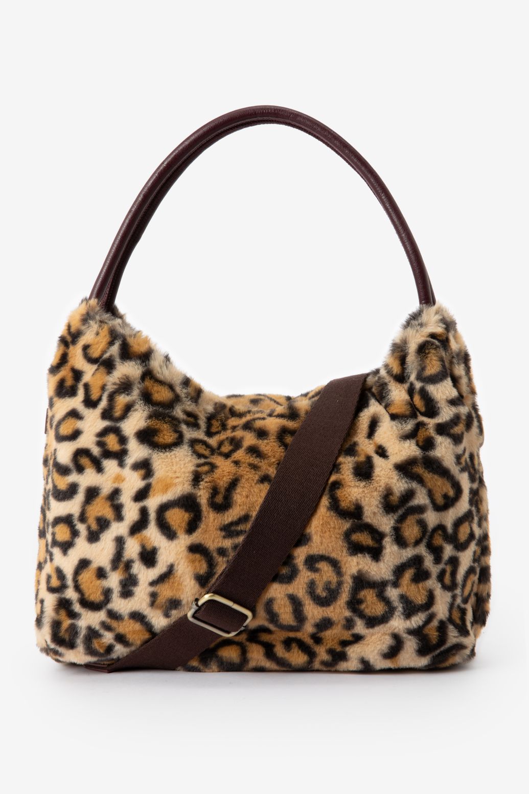 Bruine reversible leopard schoudertas