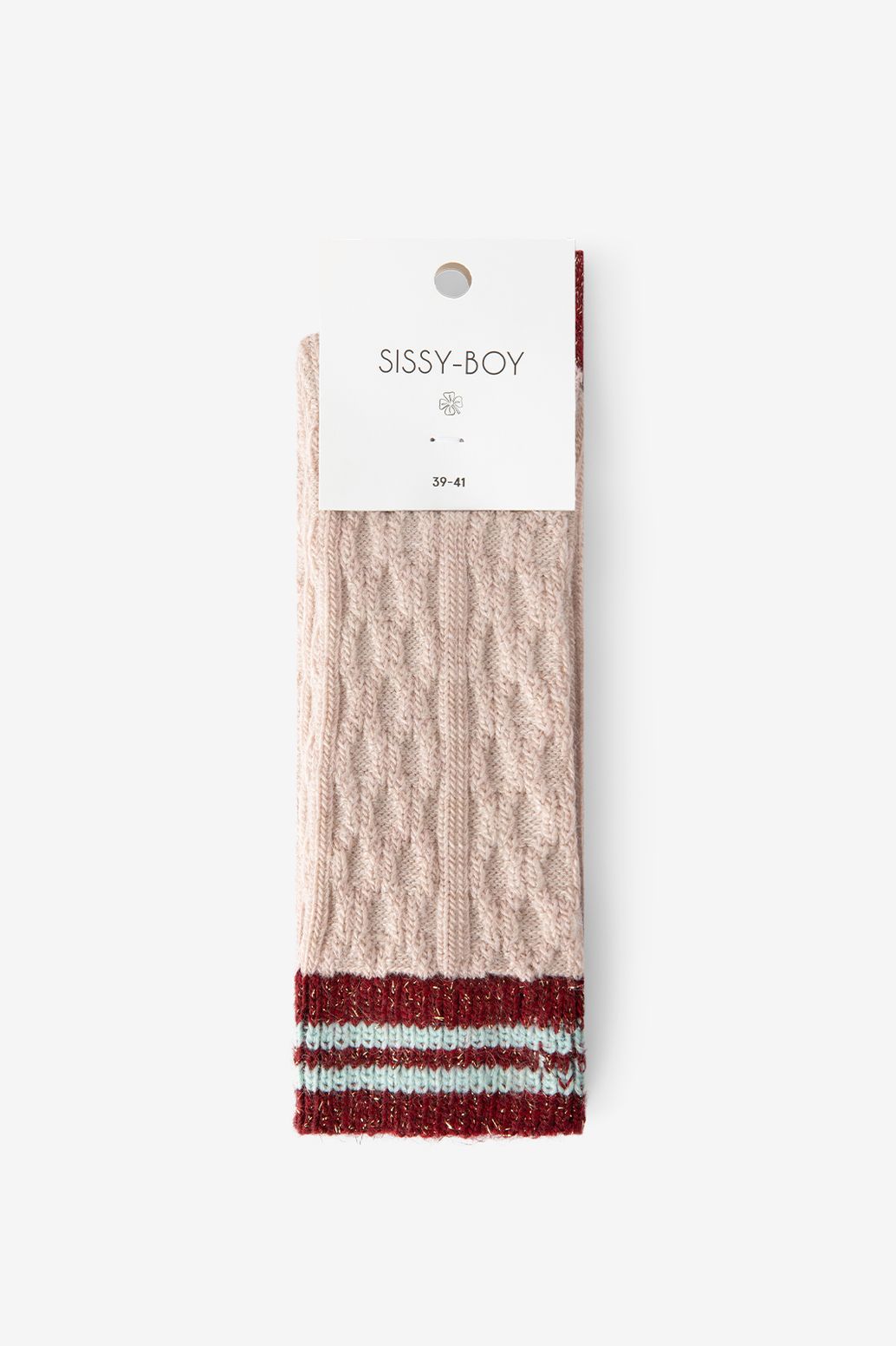 Chaussettes torsadées avec rayures - rose