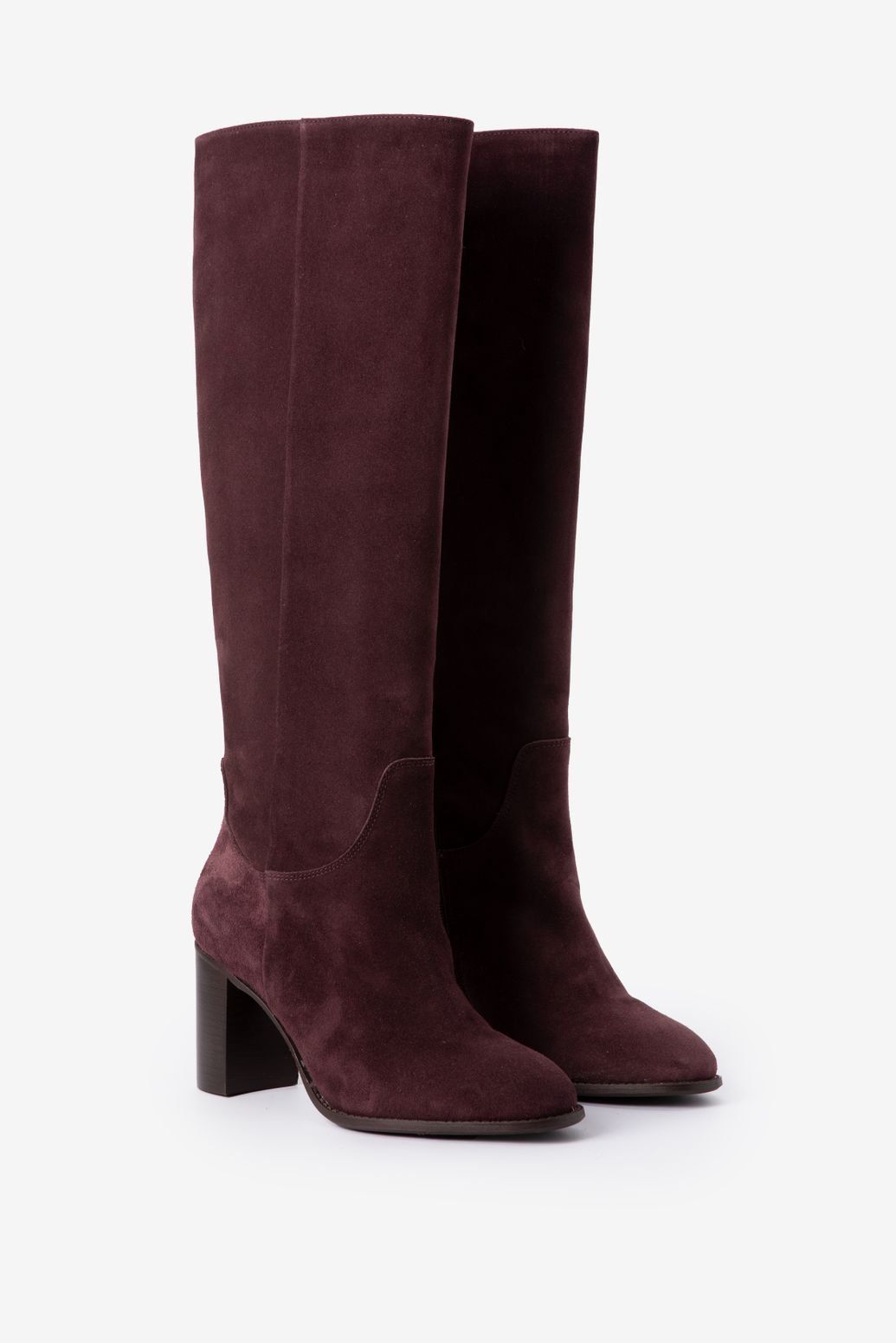 Bottes en daim - rouge foncé