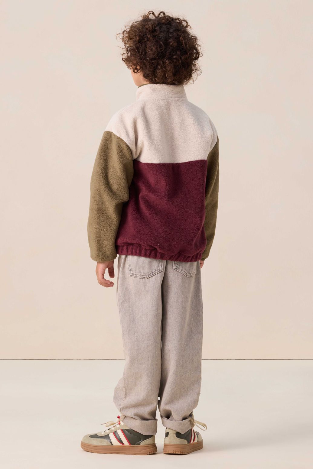 Multicolour teady sweater met zakken