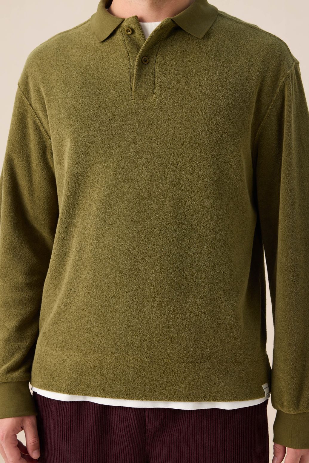 Donkergroene badstof sweater