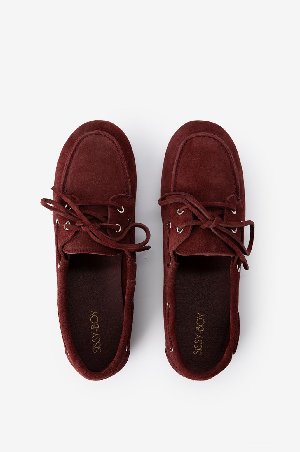 Chaussures bateau en daim - rouge foncé