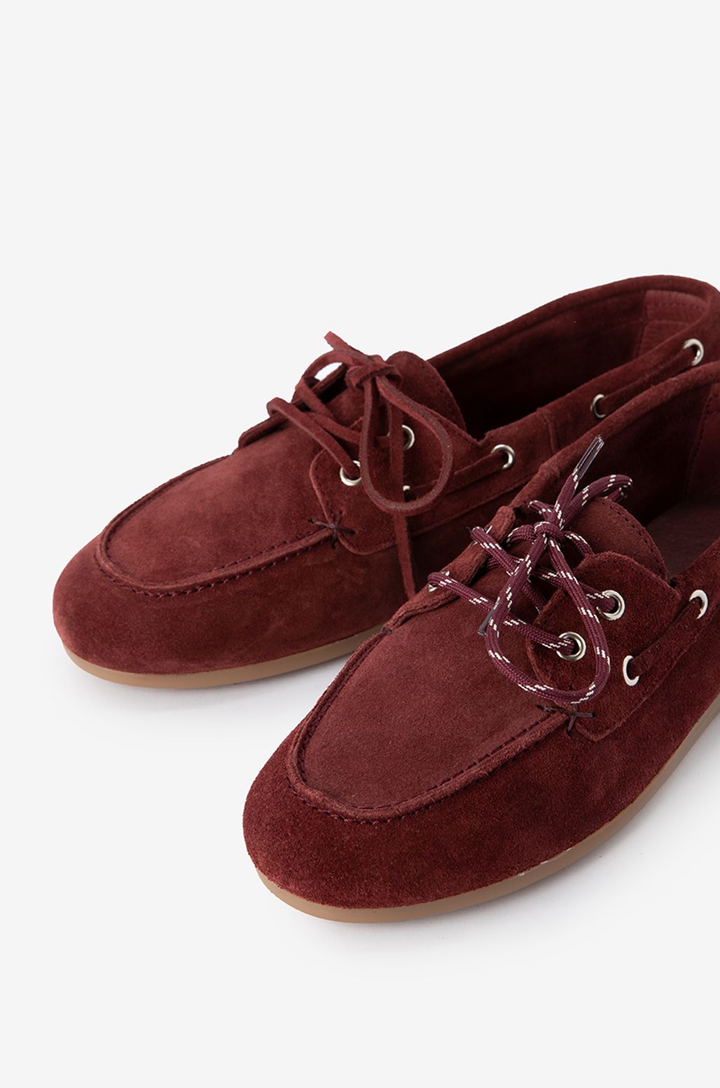 Donkerrode suède bootschoenen