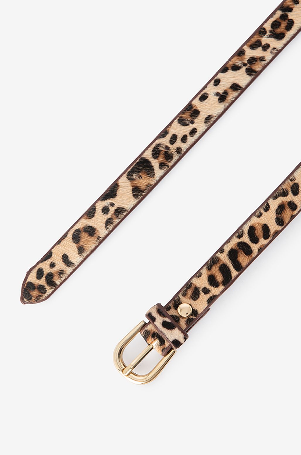 Gürtel mit Leoprint - dunkelbraun