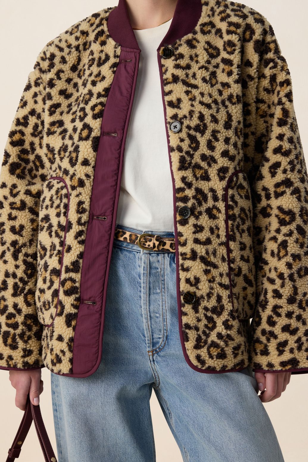 Gürtel mit Leoprint - dunkelbraun