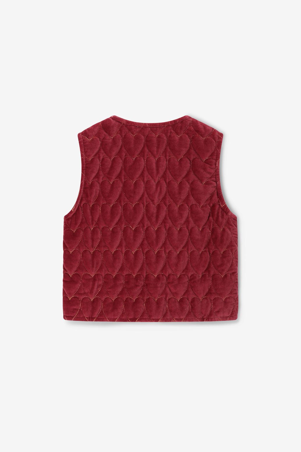 Samt-Weste mit Herzmuster - dunkelrot