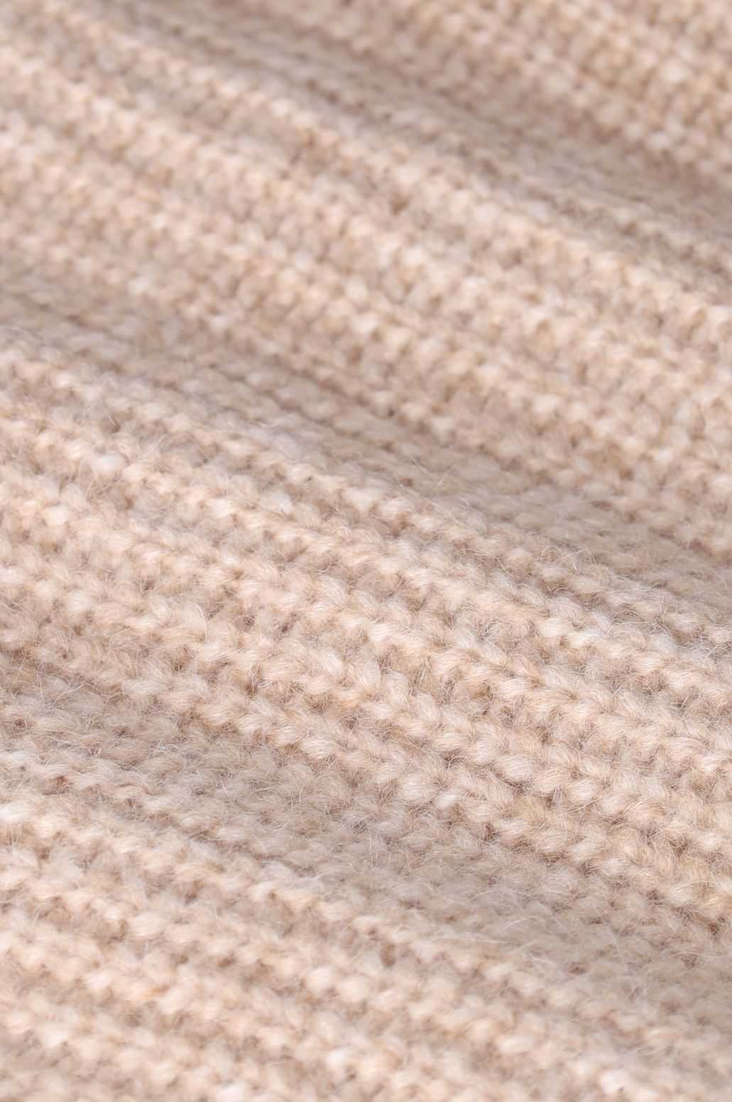 Pull grosse maille en laine - beige