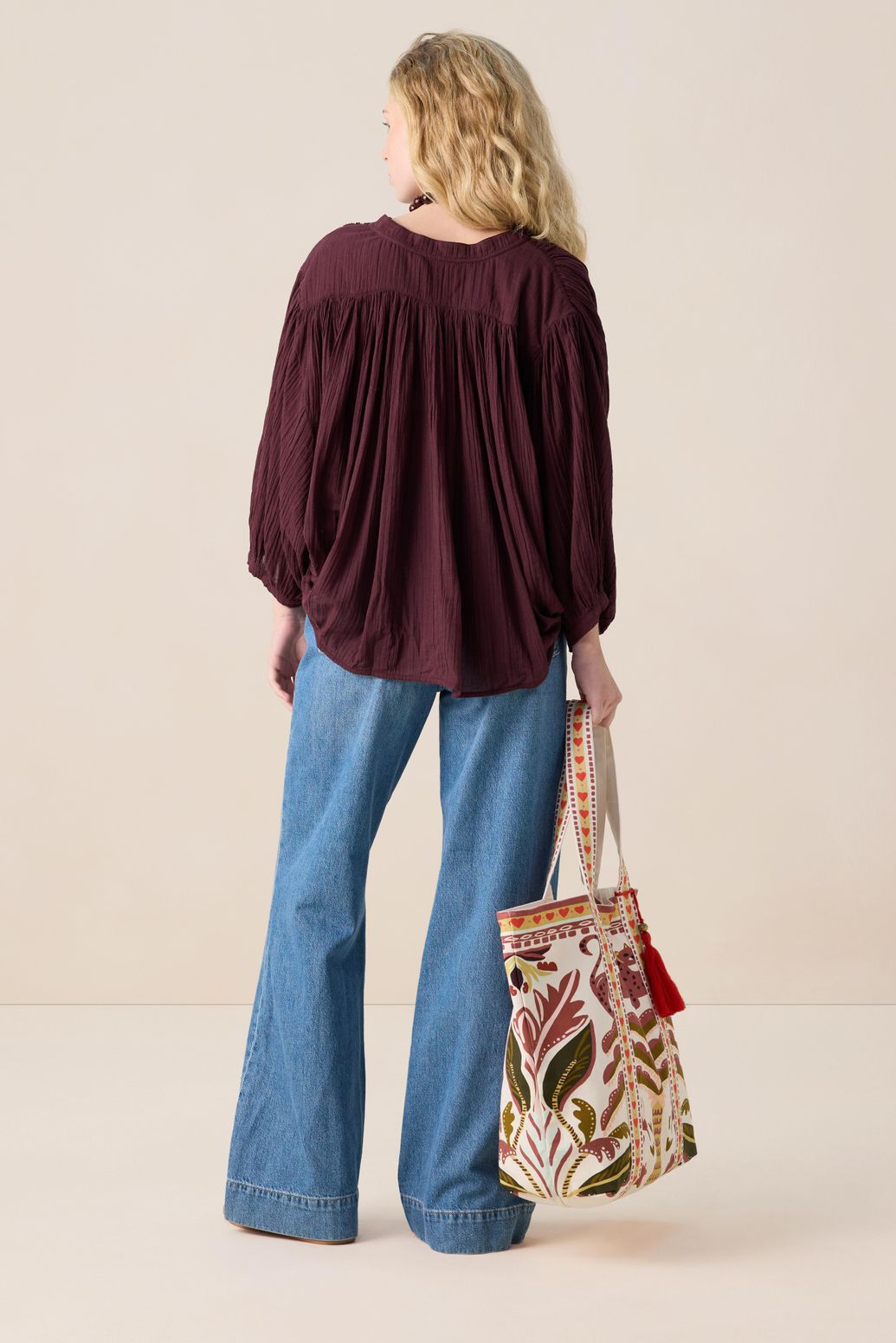 Donkerbruine oversized blouse