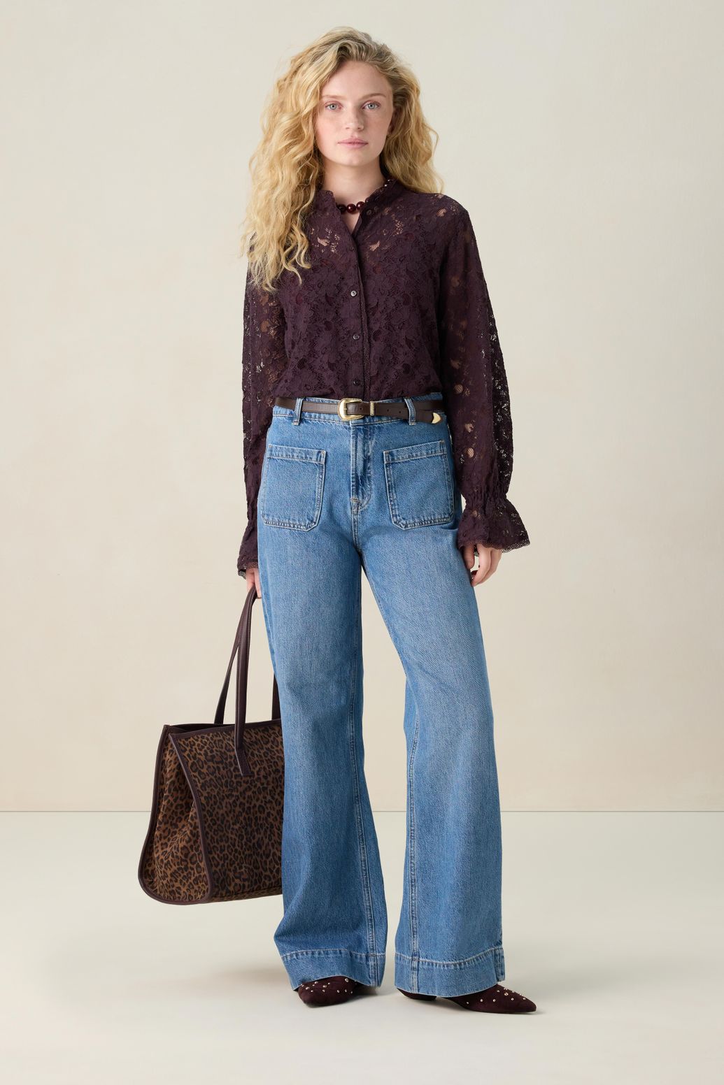 Paarse kanten blouse