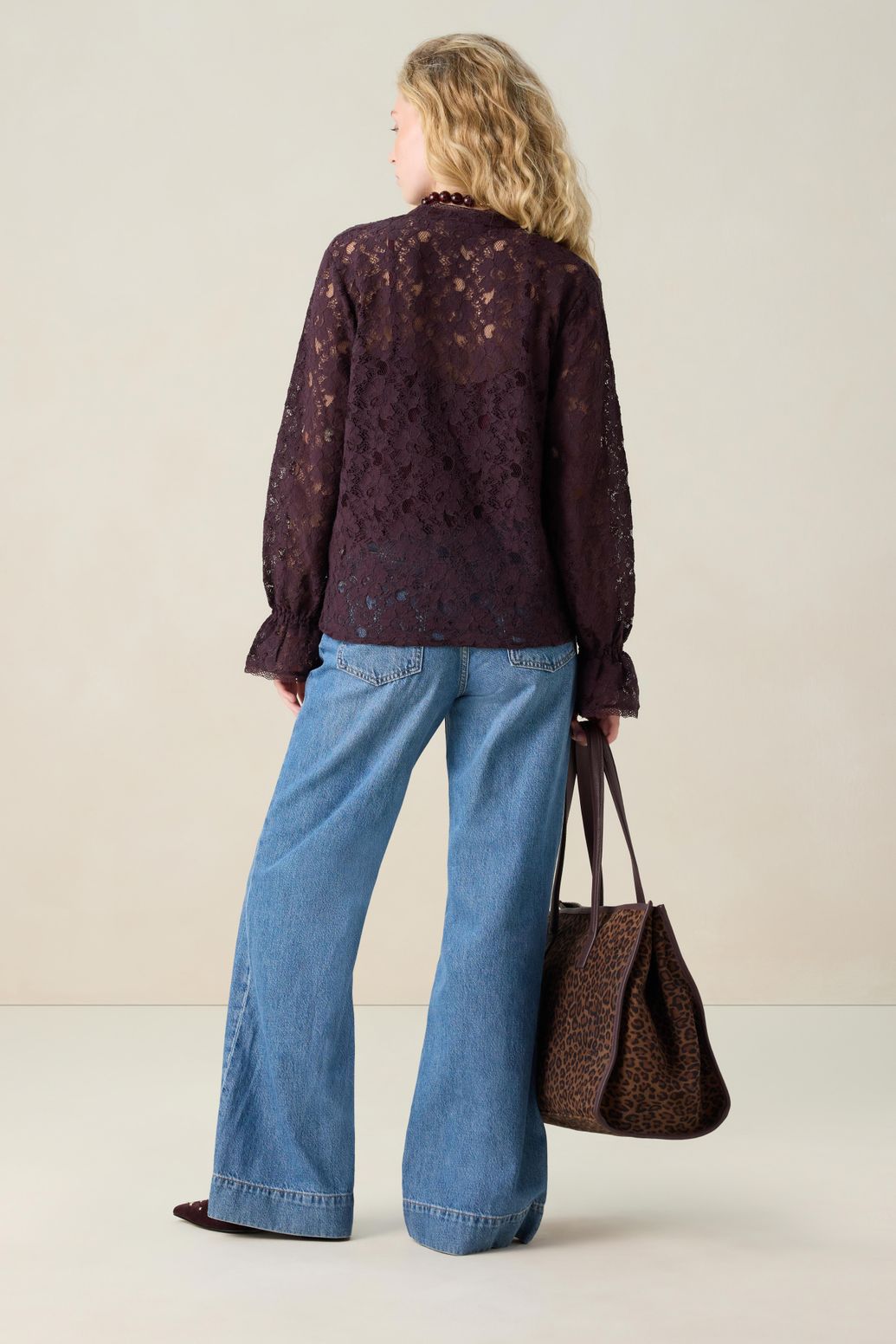 Blouse en dentelle - noir