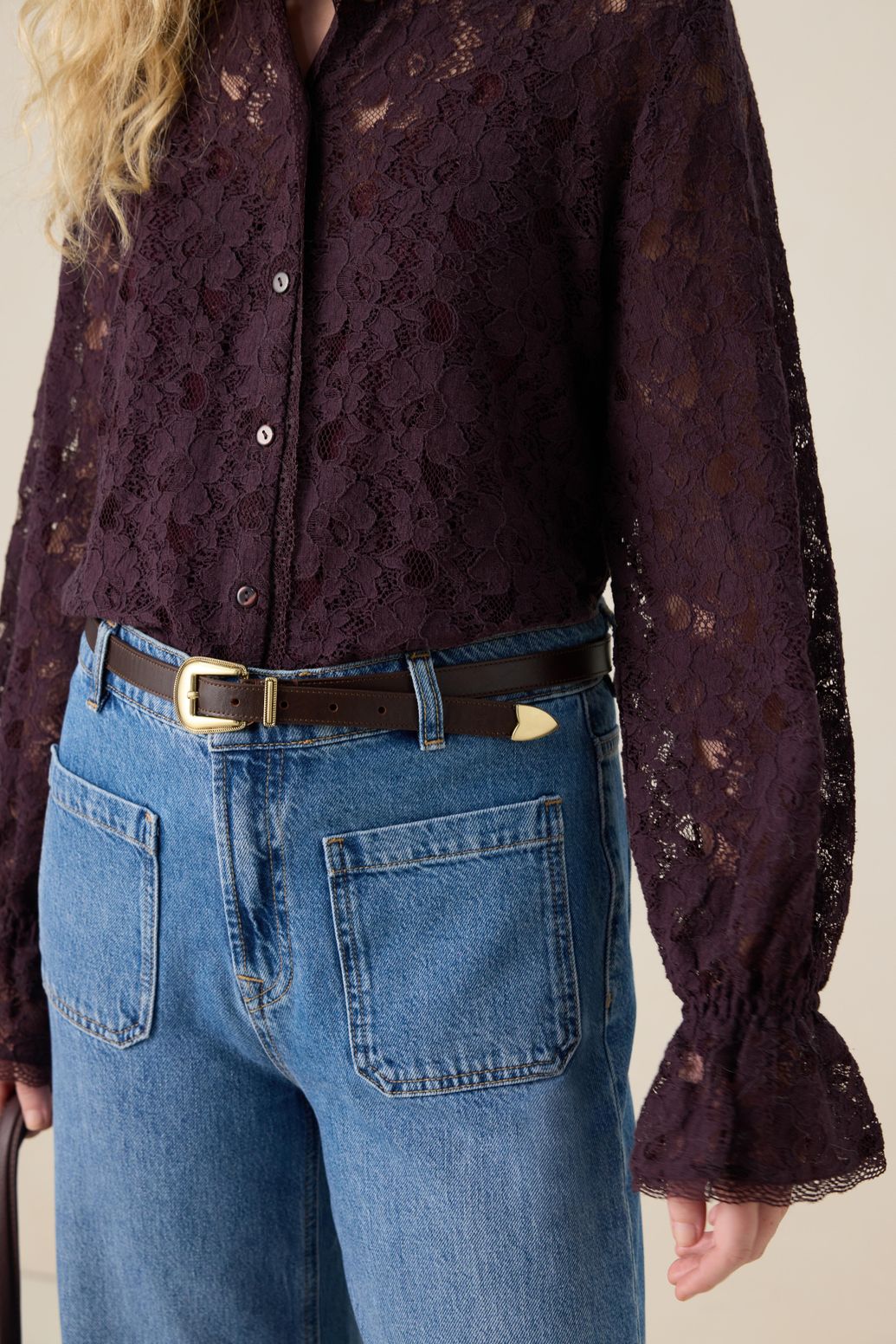 Paarse kanten blouse