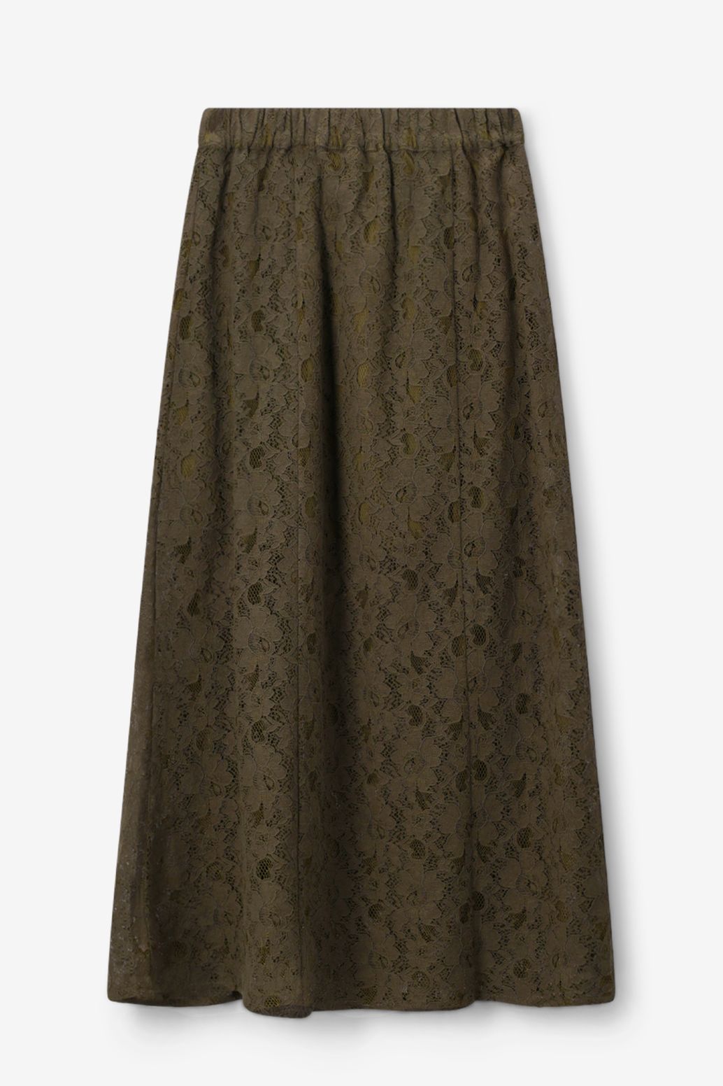 Donkergroene kanten maxi rok