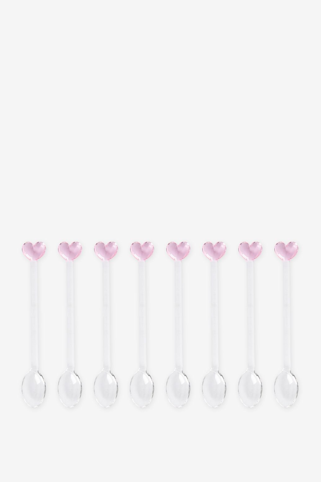 Transparante glazen lepeltje met hartje