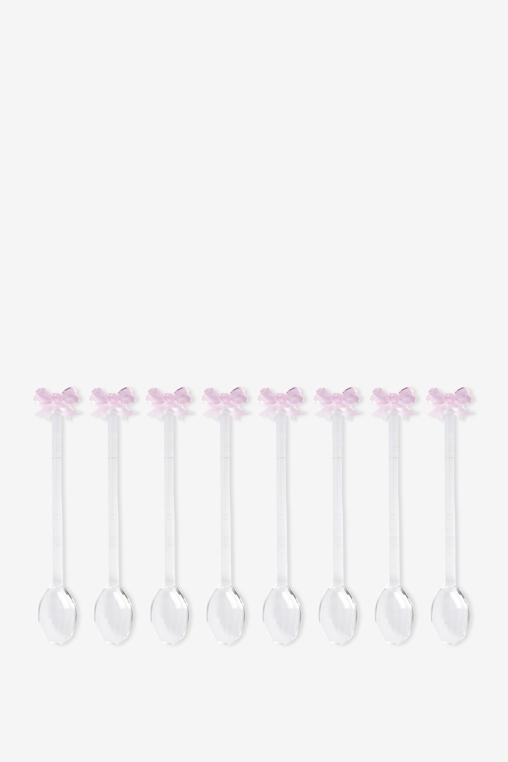 Cuillères transparentes en verre avec nœud