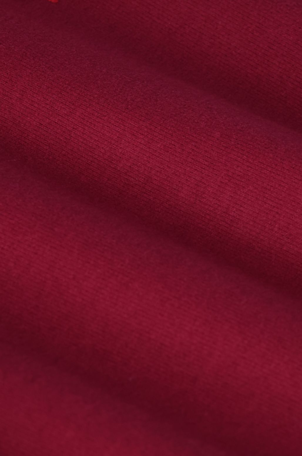 Donkerrode hoodie met artwork