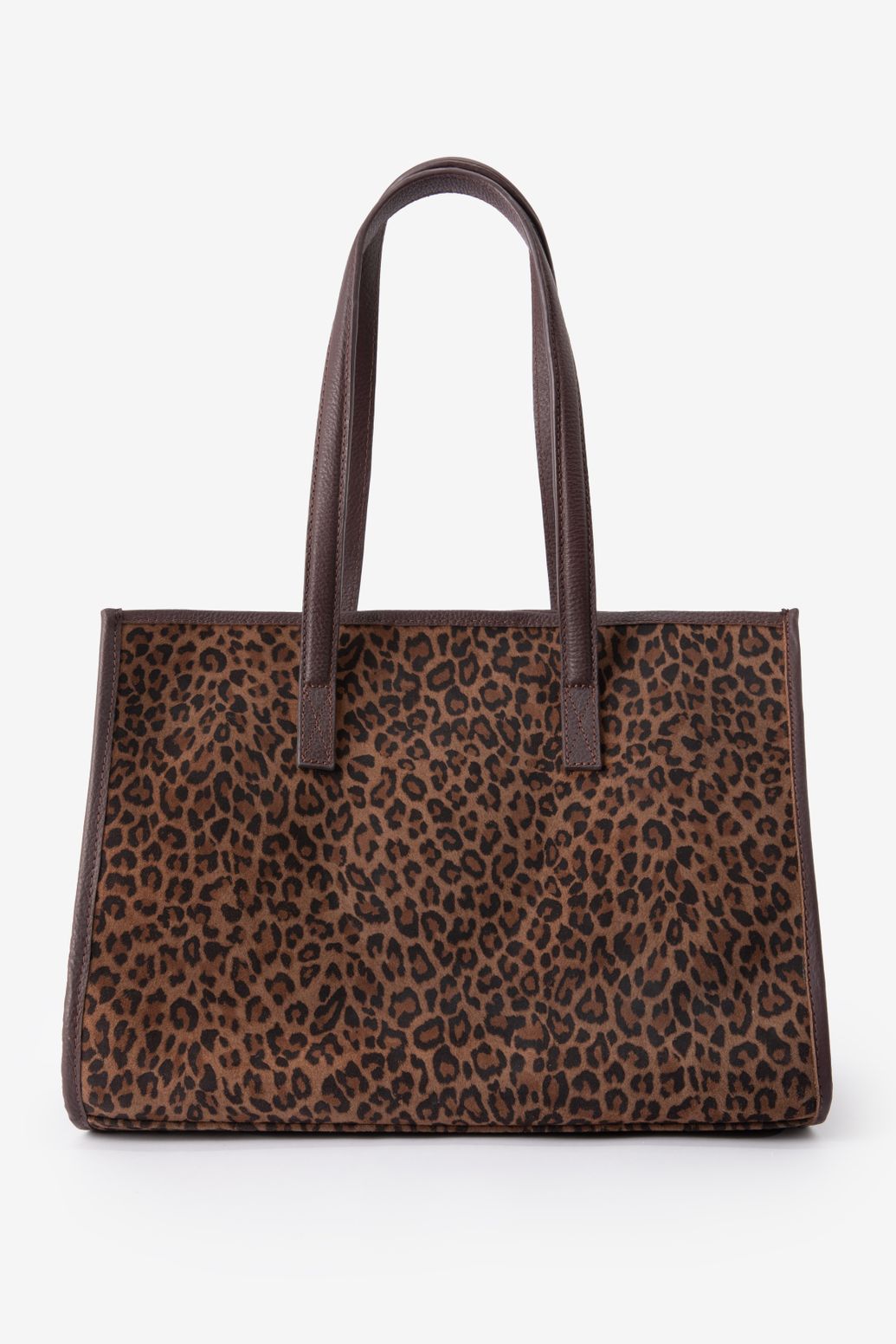 Bruine shopper met leopard print