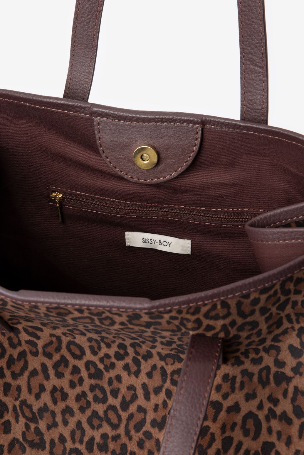 Bruine shopper met leopard print
