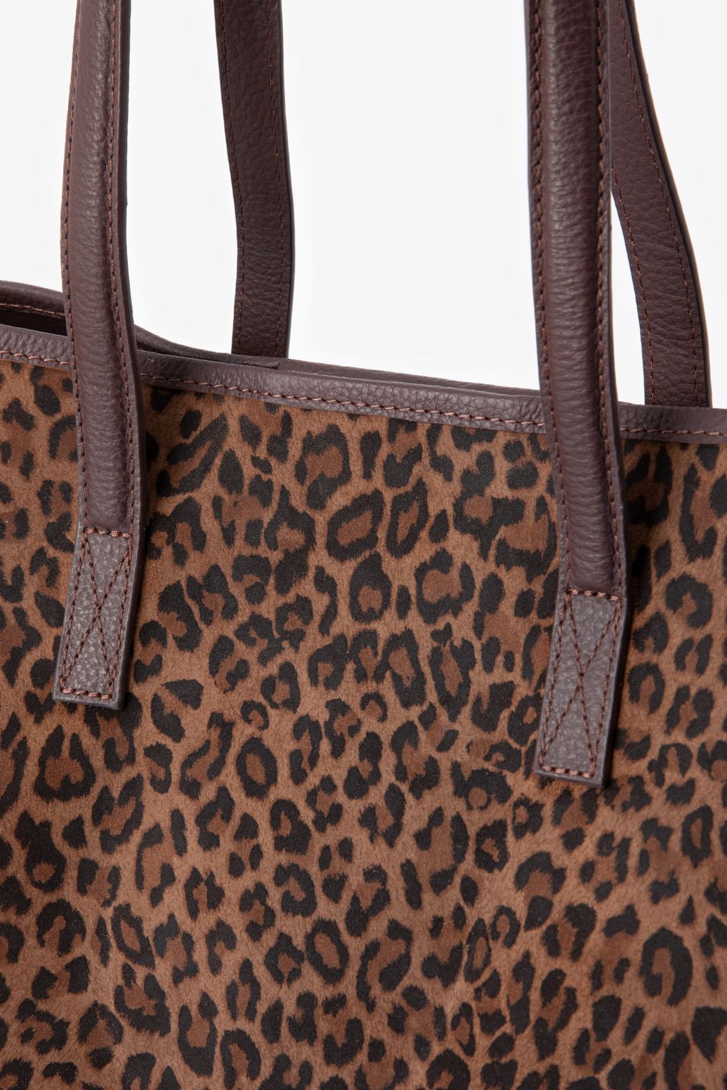 Bruine shopper met leopard print