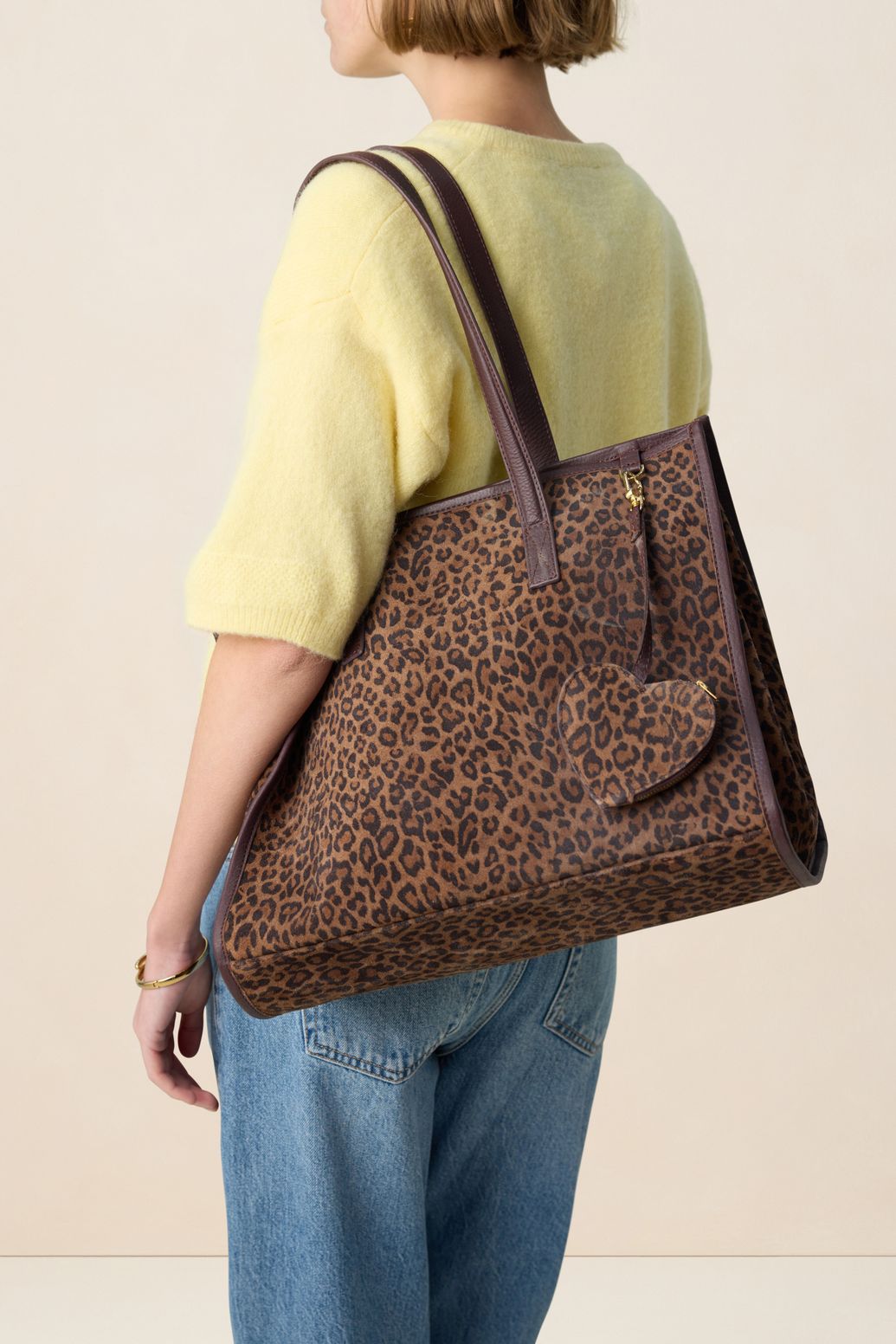 Bruine shopper met leopard print