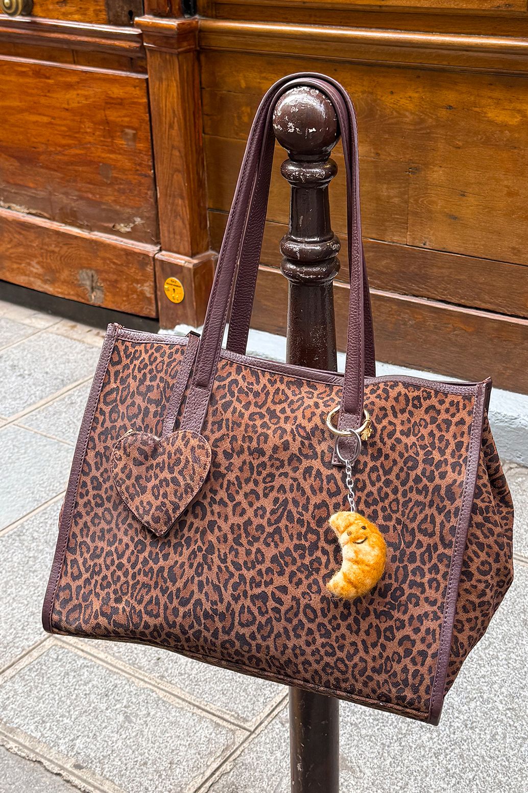 Bruine shopper met leopard print