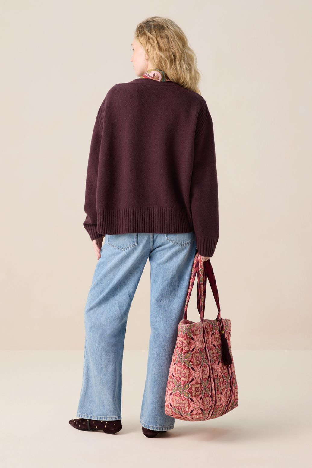 Pull avec boutons - marron foncé