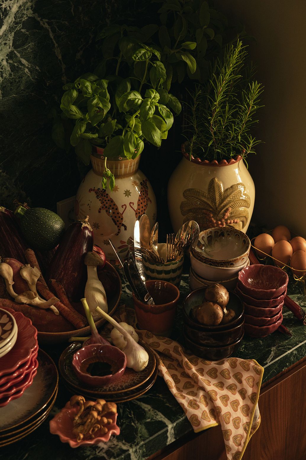 Gemusterte Vase - mehrfarbig