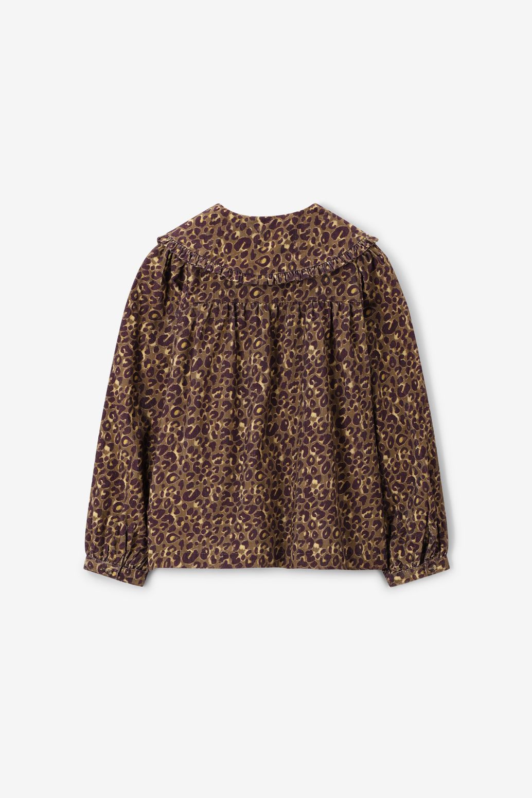 Donkergroene blouse met leopard print