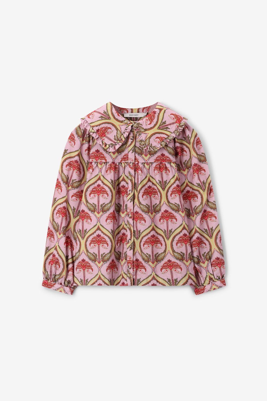 Bluse mit Palmenmuster - rosa