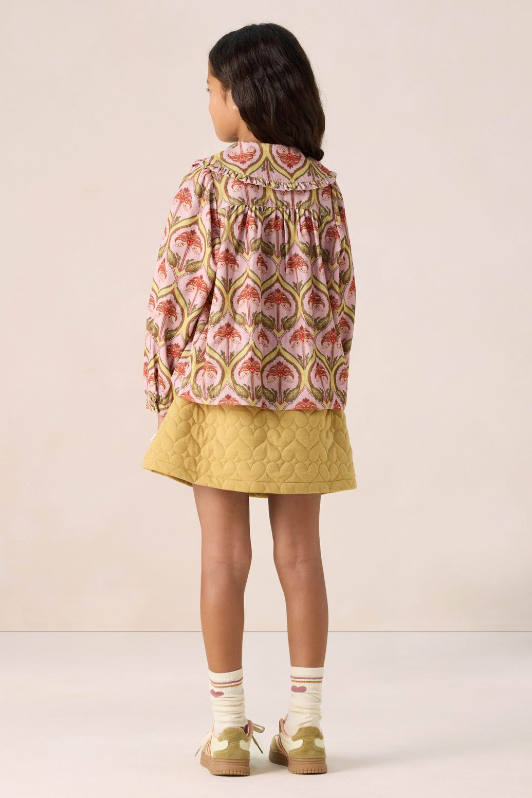 Bluse mit Palmenmuster - rosa