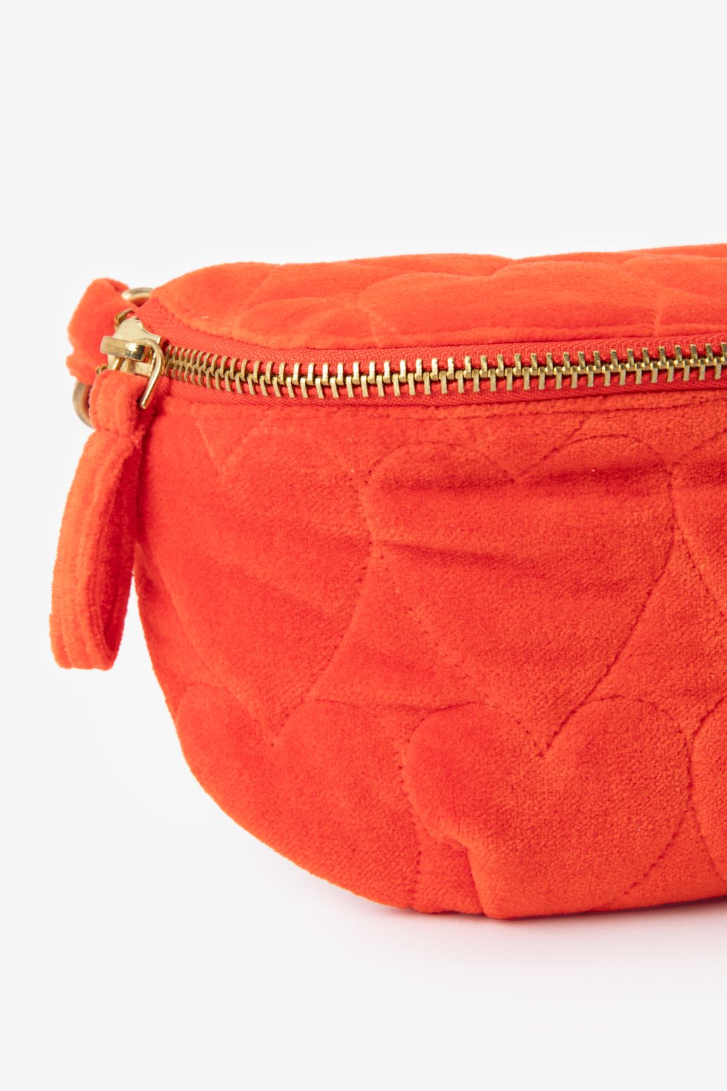 Sac bandoulière en velours avec cœurs - rouge