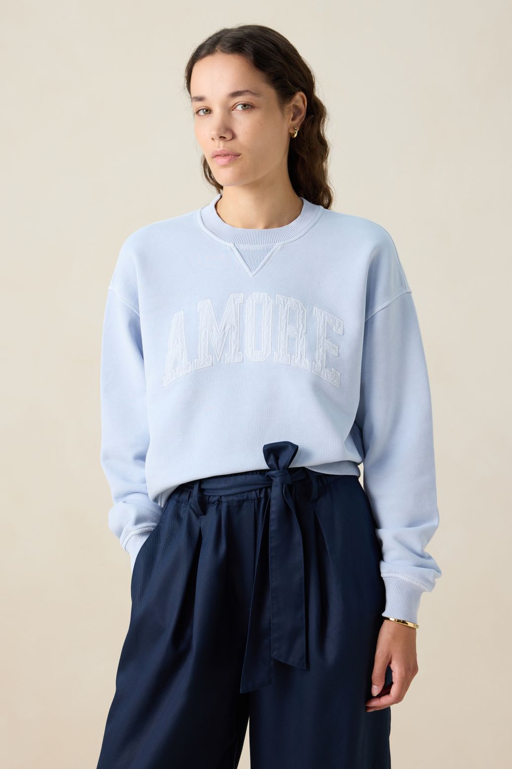 Sweat avec illustration - bleu clair