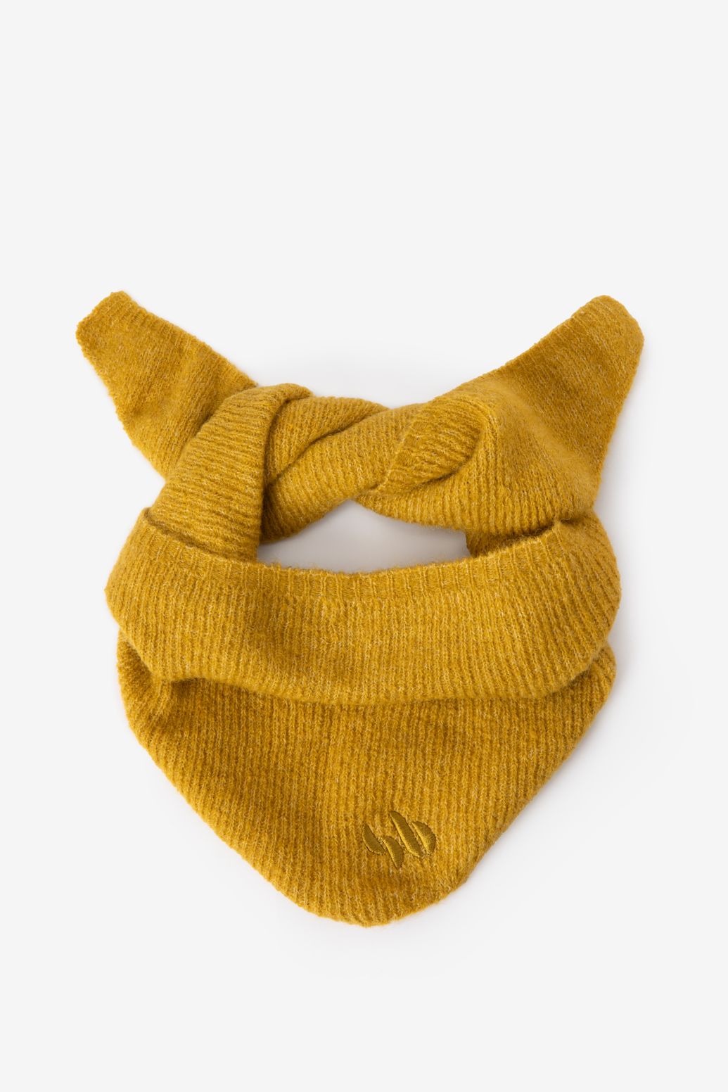 Gele gebreide bandana sjaal