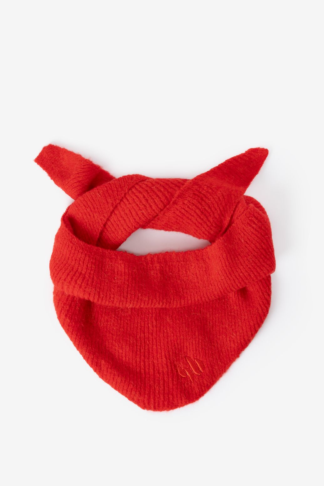 Rode gebreide bandana sjaal