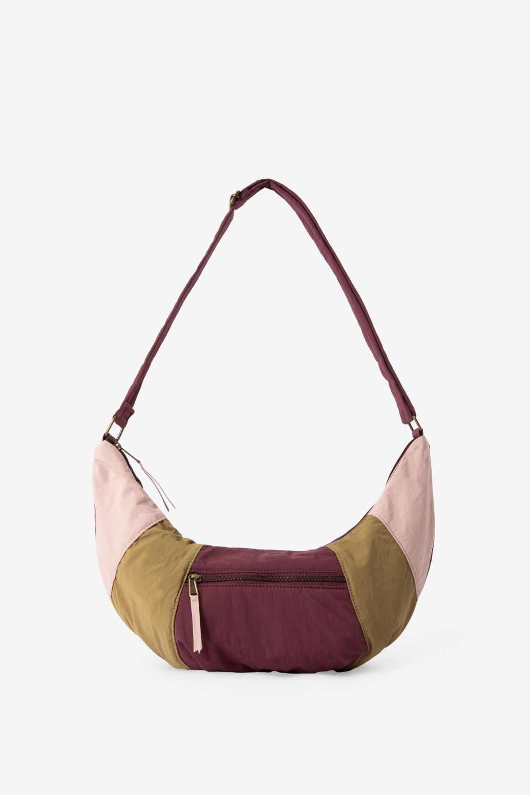Sac bandoulière color block - rouge foncé