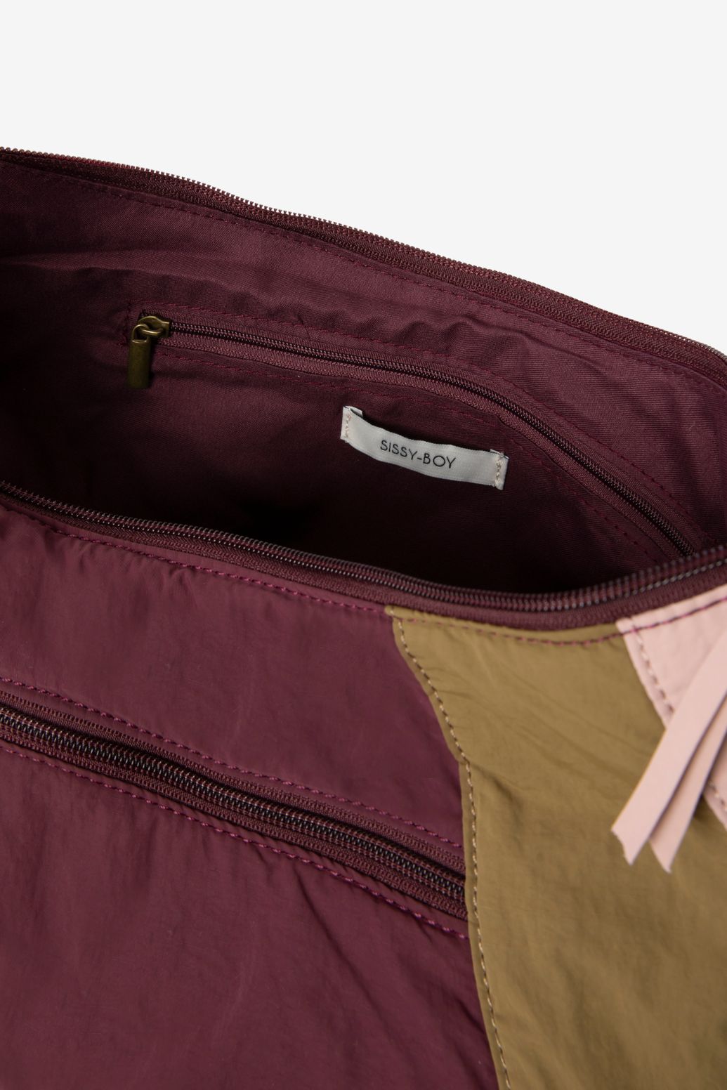 Sac bandoulière color block - rouge foncé