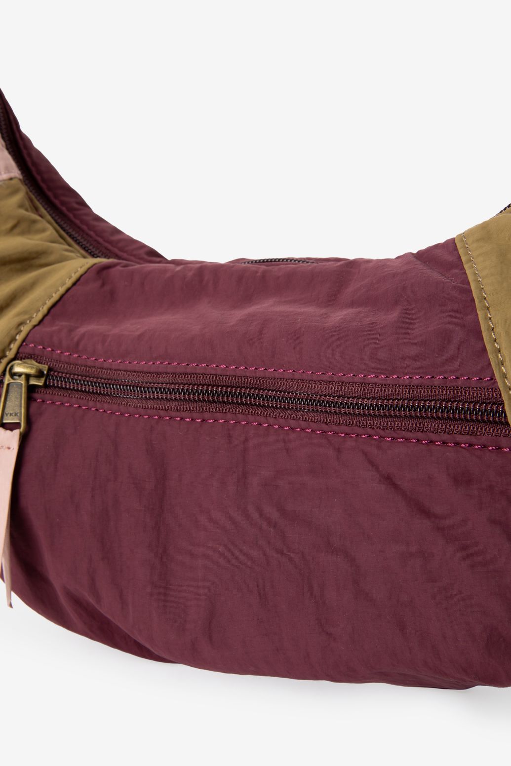 Sac bandoulière color block - rouge foncé