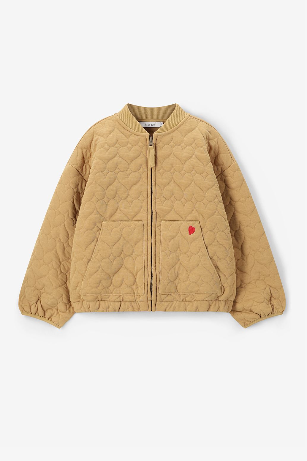 Steppjacke mit Herzmuster - gelb