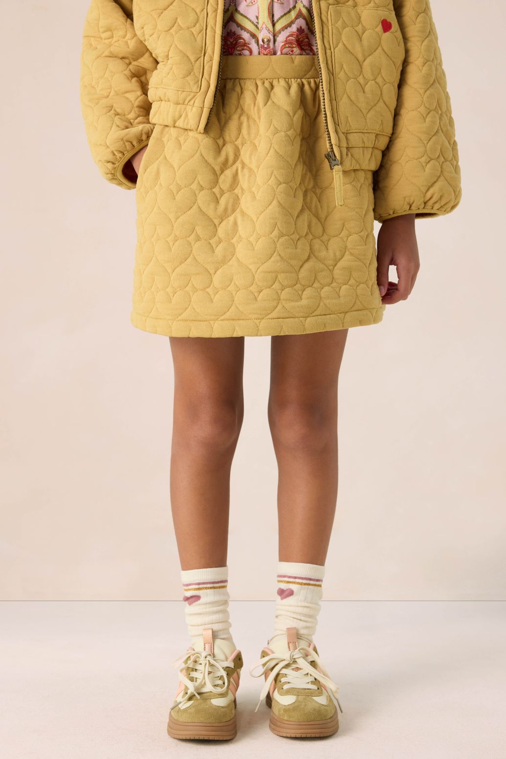 Gele rok met hartjes