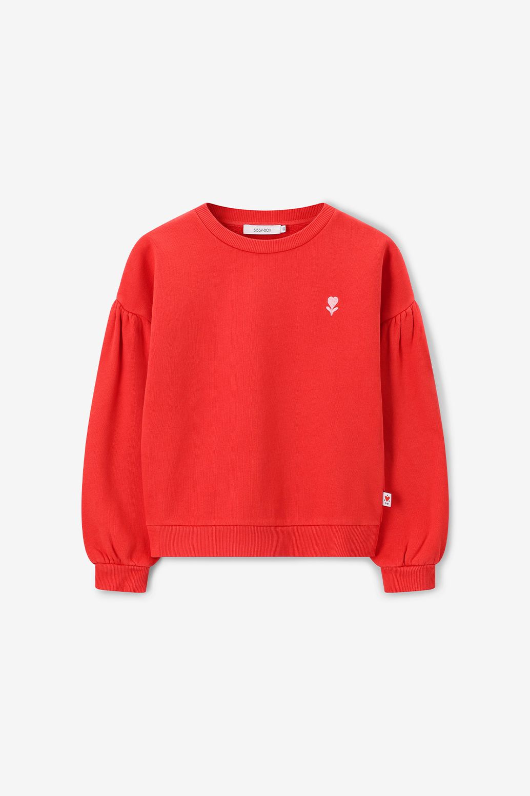 Sweater mit Puffärmeln - rot