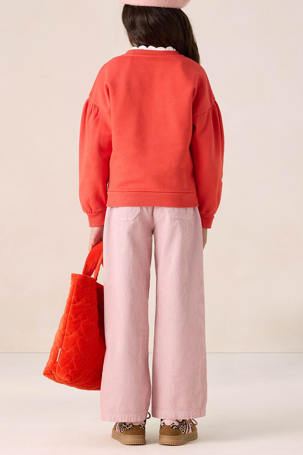 Sweater mit Puffärmeln - rot