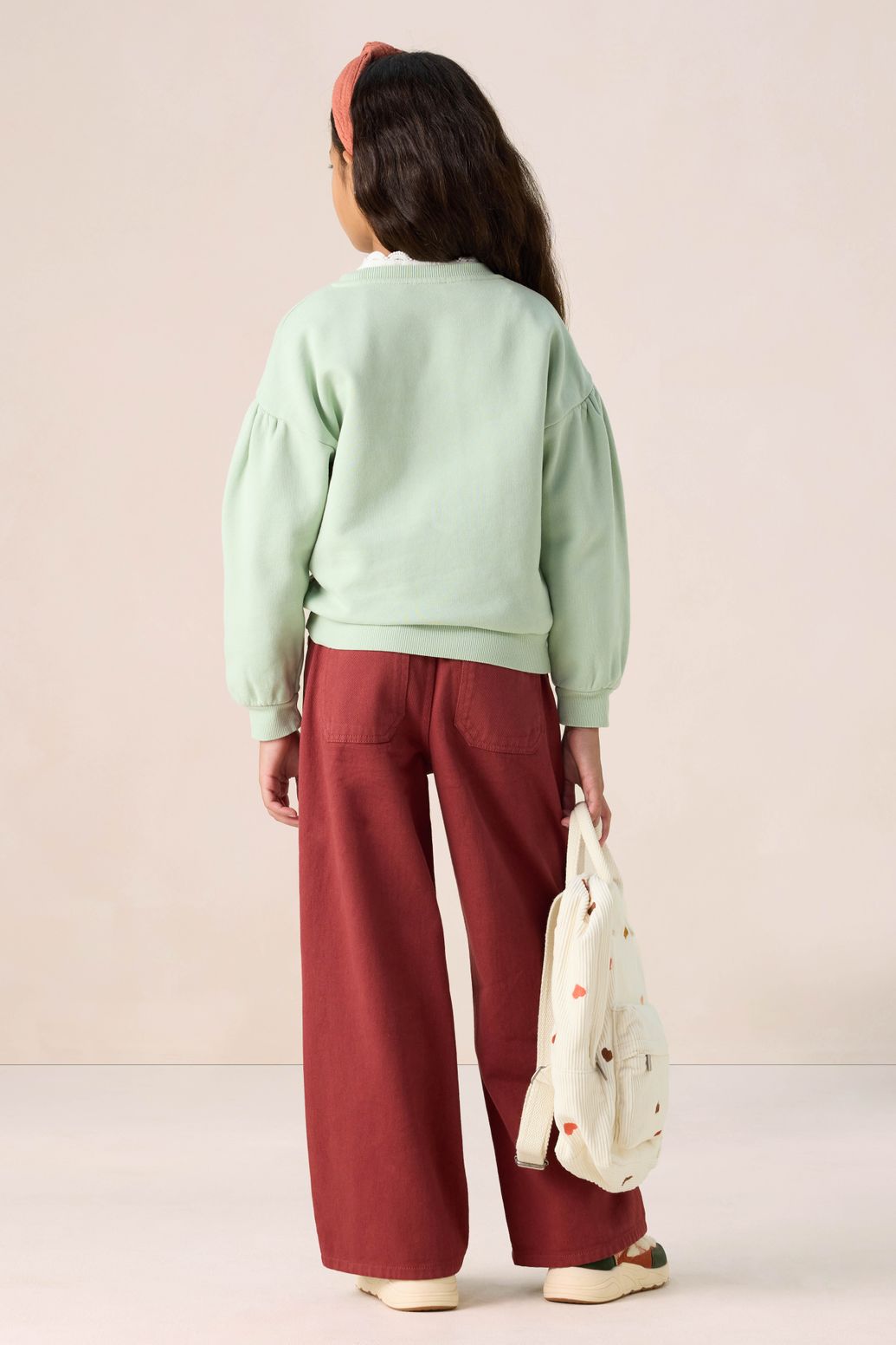 Sweat avec manches bouffantes - vert clair