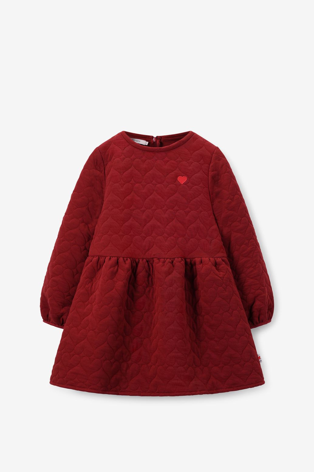 Donkerrode sweatjurk met hartjes