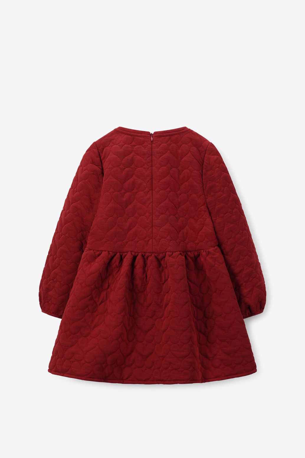 Donkerrode sweatjurk met hartjes