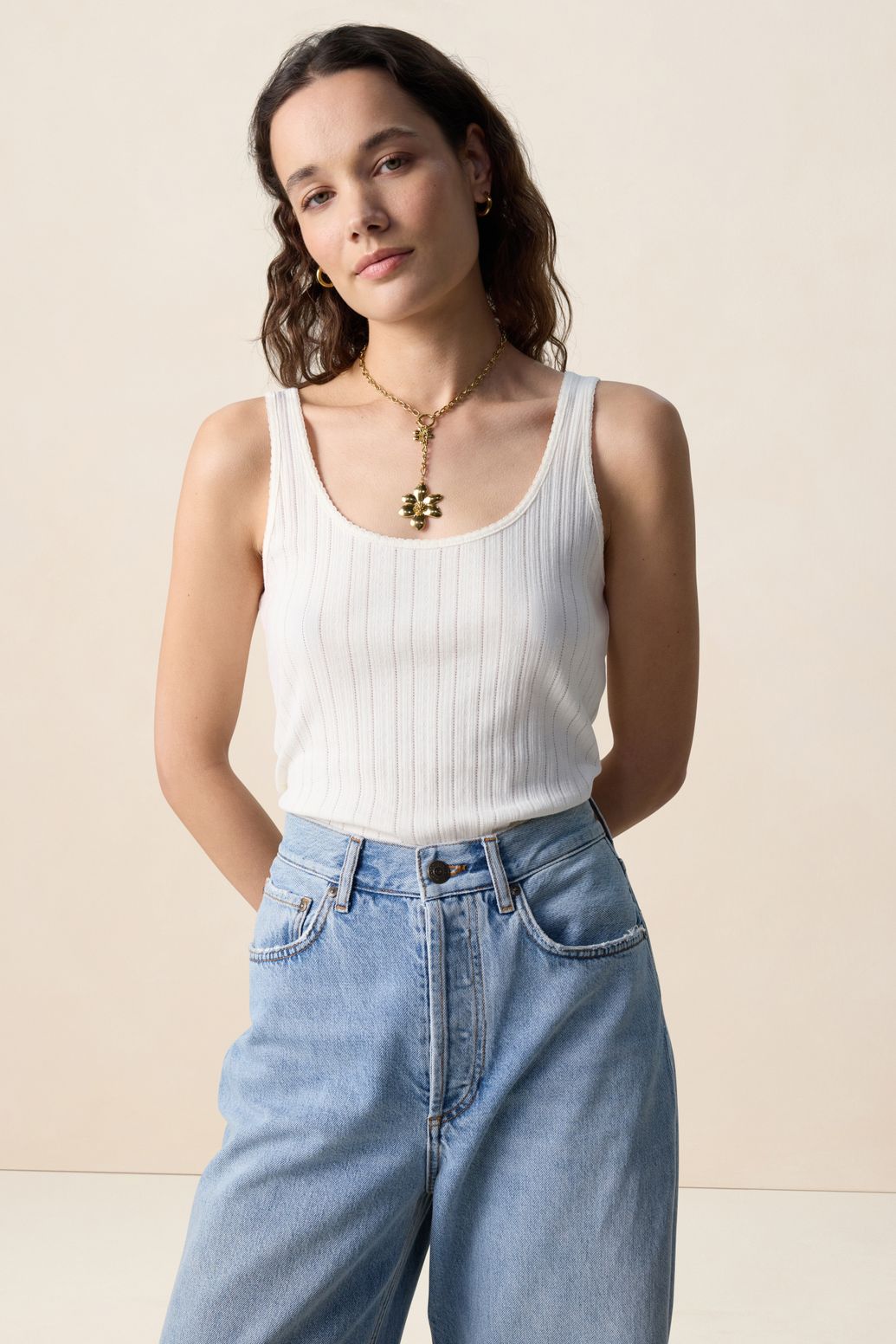 Débardeur côtelé - blanc