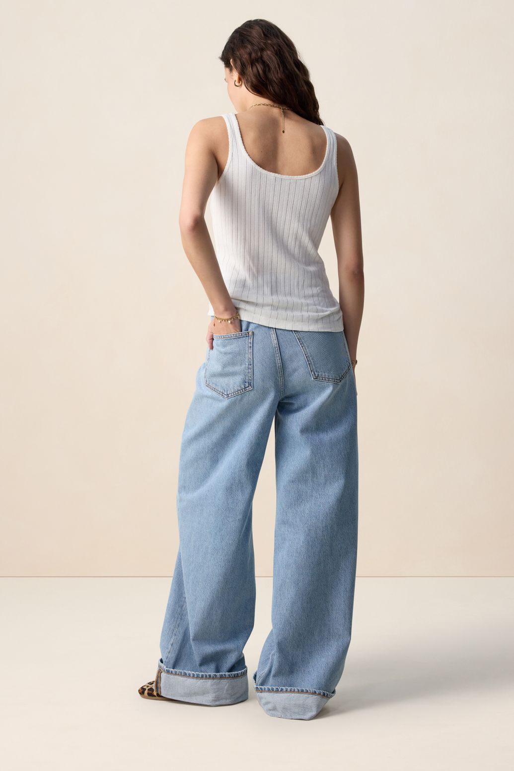 Débardeur côtelé - blanc