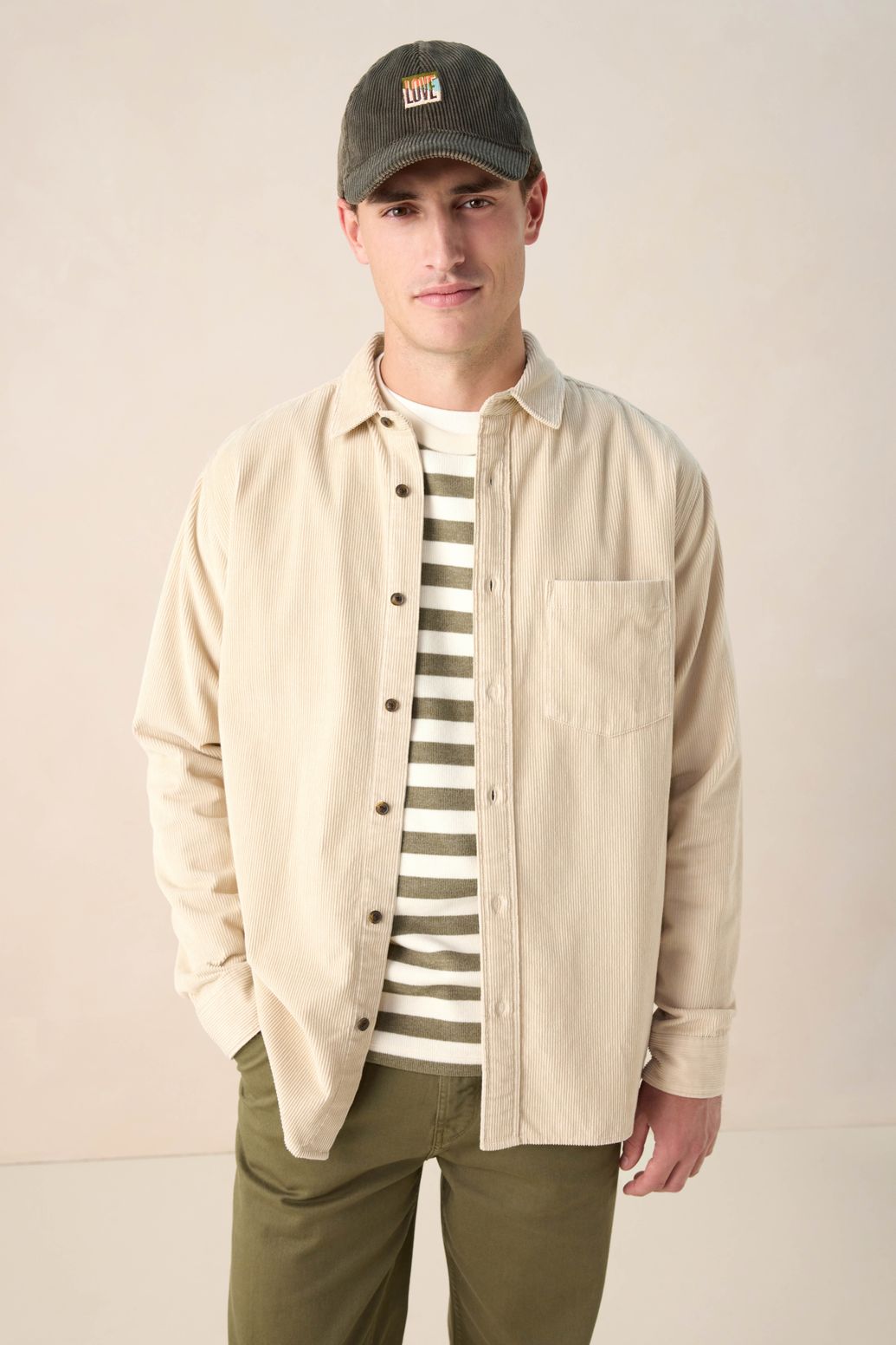 Donkergroene gestreepte sweater