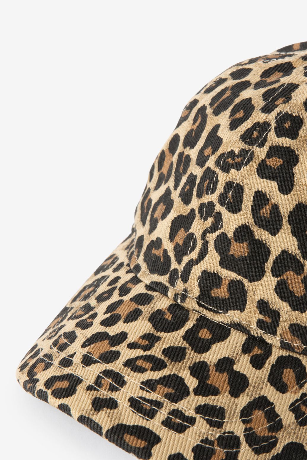 Cord-Kappe mit Leoprint - beige